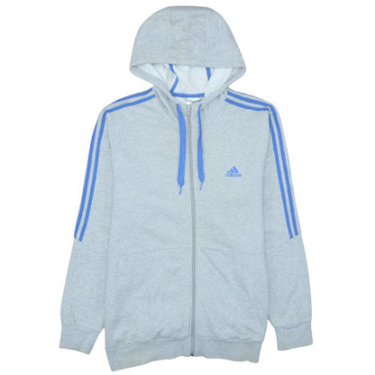 Mens UK Size L adidas Grey Full Zip Hoodie