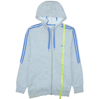Mens UK Size L adidas Grey Full Zip Hoodie