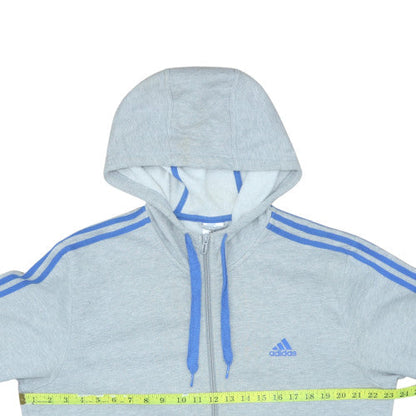 Mens UK Size L adidas Grey Full Zip Hoodie