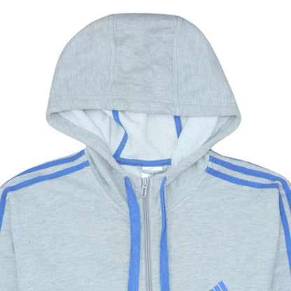 Mens UK Size L adidas Grey Full Zip Hoodie