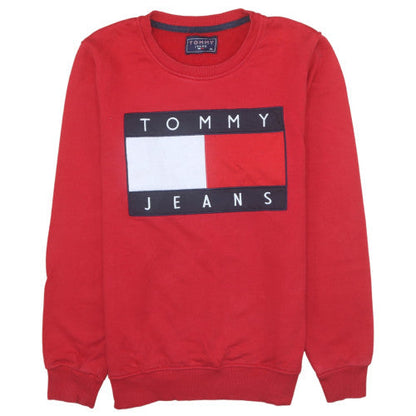 Mens UK Size XL Tommy Hilfiger Red Pullover Sweatshirt