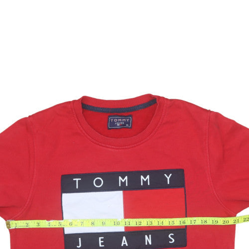 Mens UK Size XL Tommy Hilfiger Red Pullover Sweatshirt
