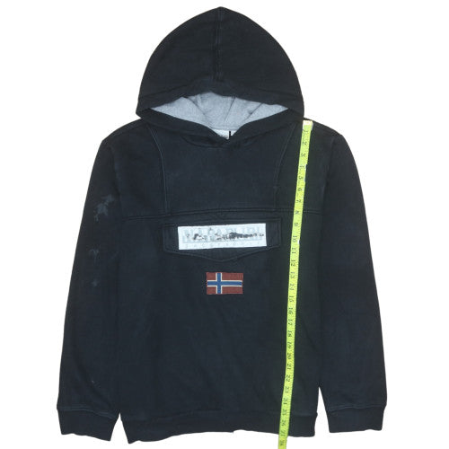 Mens UK Size M Napapijri Black Pullover Hoodie