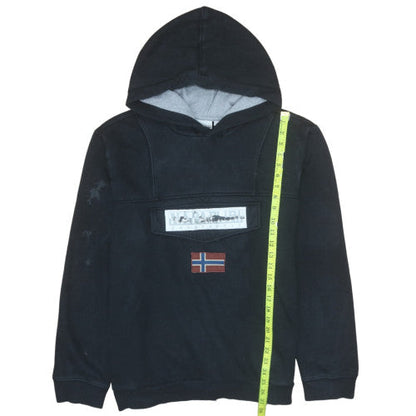 Mens UK Size M Napapijri Black Pullover Hoodie