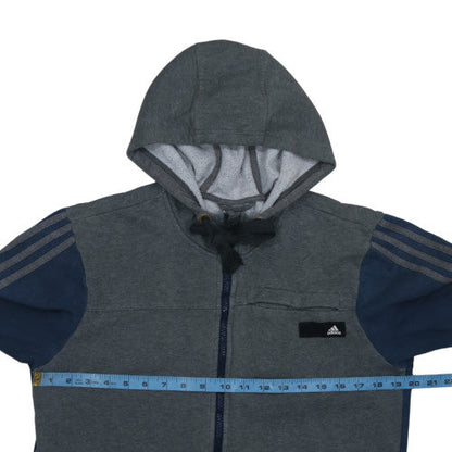Mens UK Size L adidas Grey Full Zip Hoodie