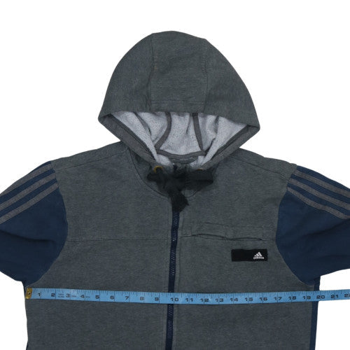 Mens UK Size L adidas Grey Full Zip Hoodie