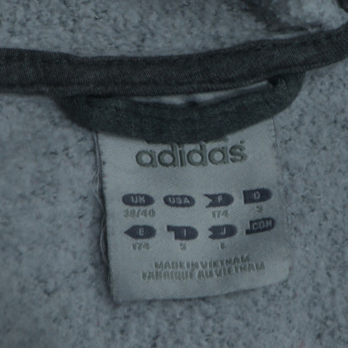 Mens UK Size L adidas Grey Full Zip Hoodie