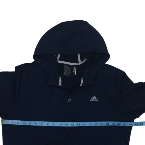 Mens UK Size M adidas Blue Full Zip Hoodie