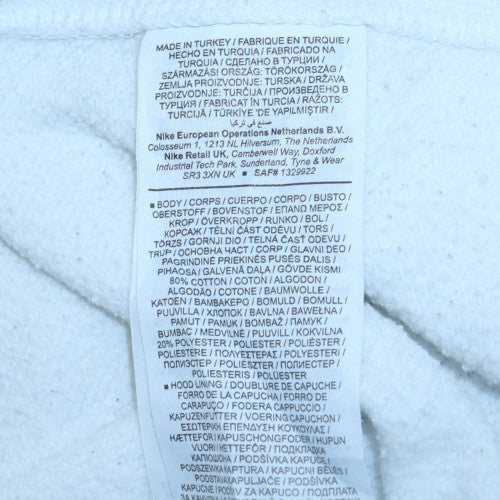 Mens UK Size S Nike White Pullover Hoodie