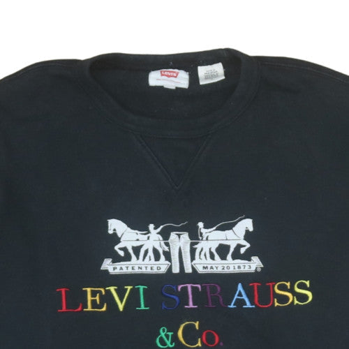 Mens UK Size M Levi's Black Pullover Sweatshirt