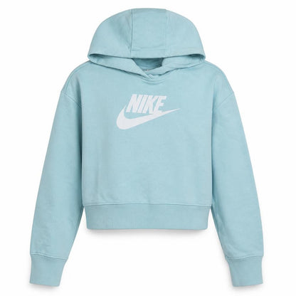 Nike Girls Blue Pullover Hoodie Large Cotton Blend Sweatshirt