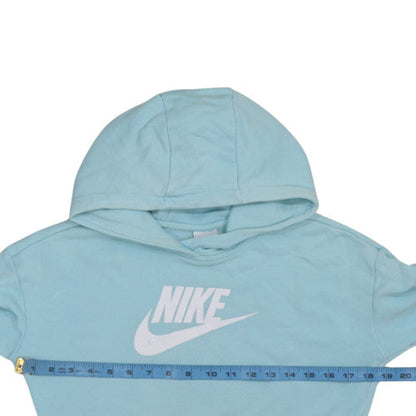 Nike Girls Blue Pullover Hoodie Large Cotton Blend Sweatshirt