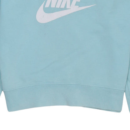 Nike Girls Blue Pullover Hoodie Large Cotton Blend Sweatshirt