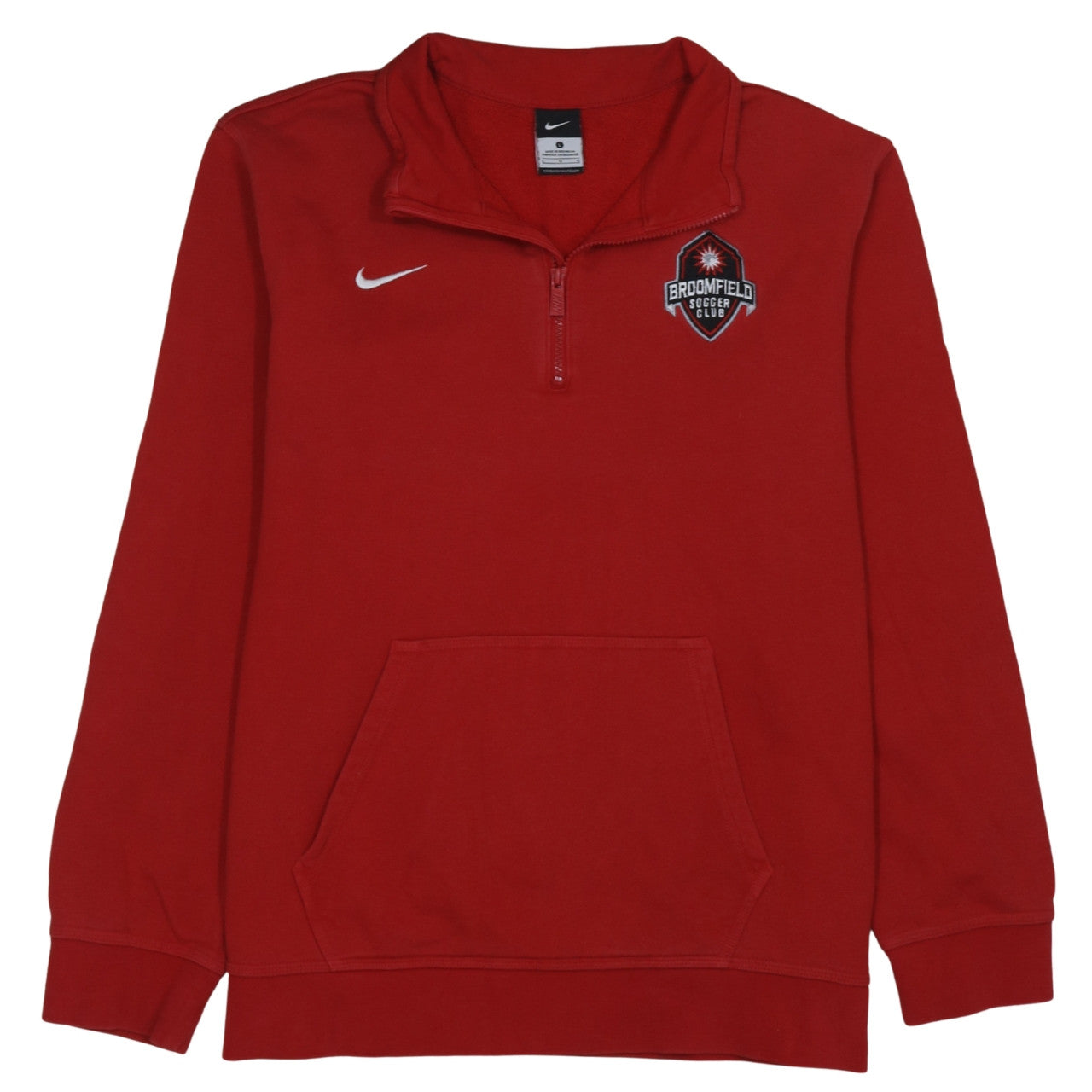 Mens UK Size L Nike Red 1/4 Zip Sweatshirt