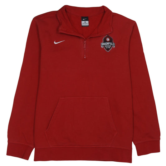Mens UK Size L Nike Red 1/4 Zip Sweatshirt
