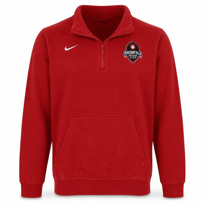 Mens UK Size L Nike Red 1/4 Zip Sweatshirt