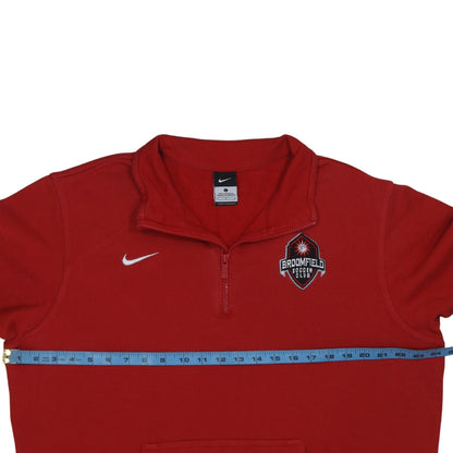 Mens UK Size L Nike Red 1/4 Zip Sweatshirt