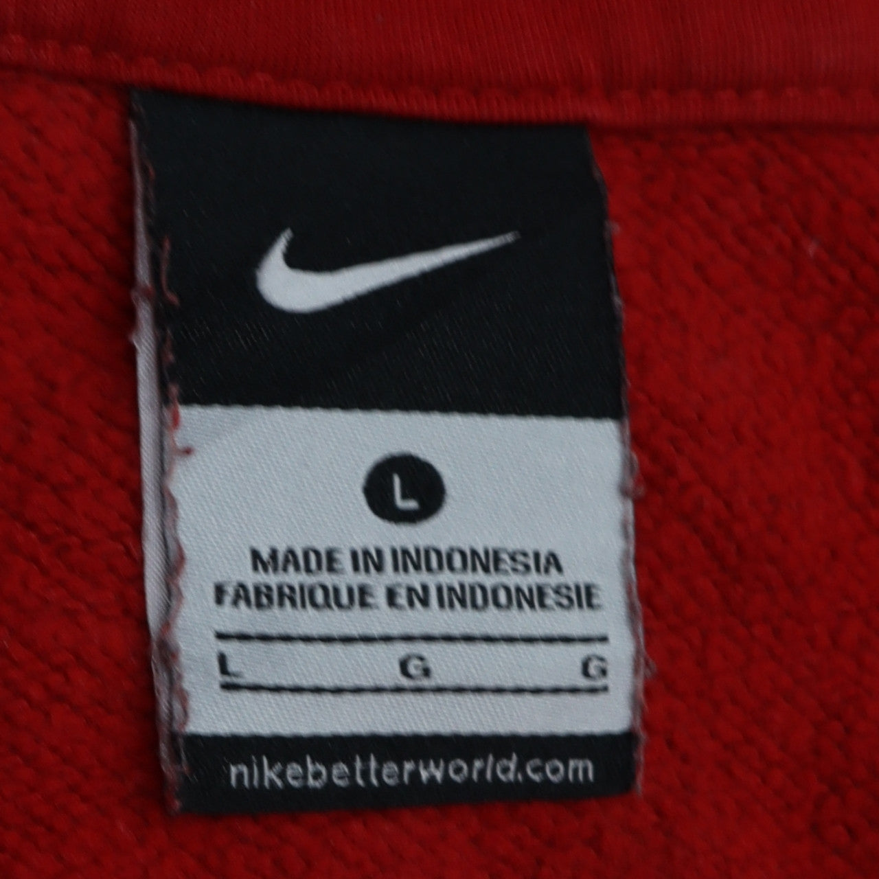 Mens UK Size L Nike Red 1/4 Zip Sweatshirt