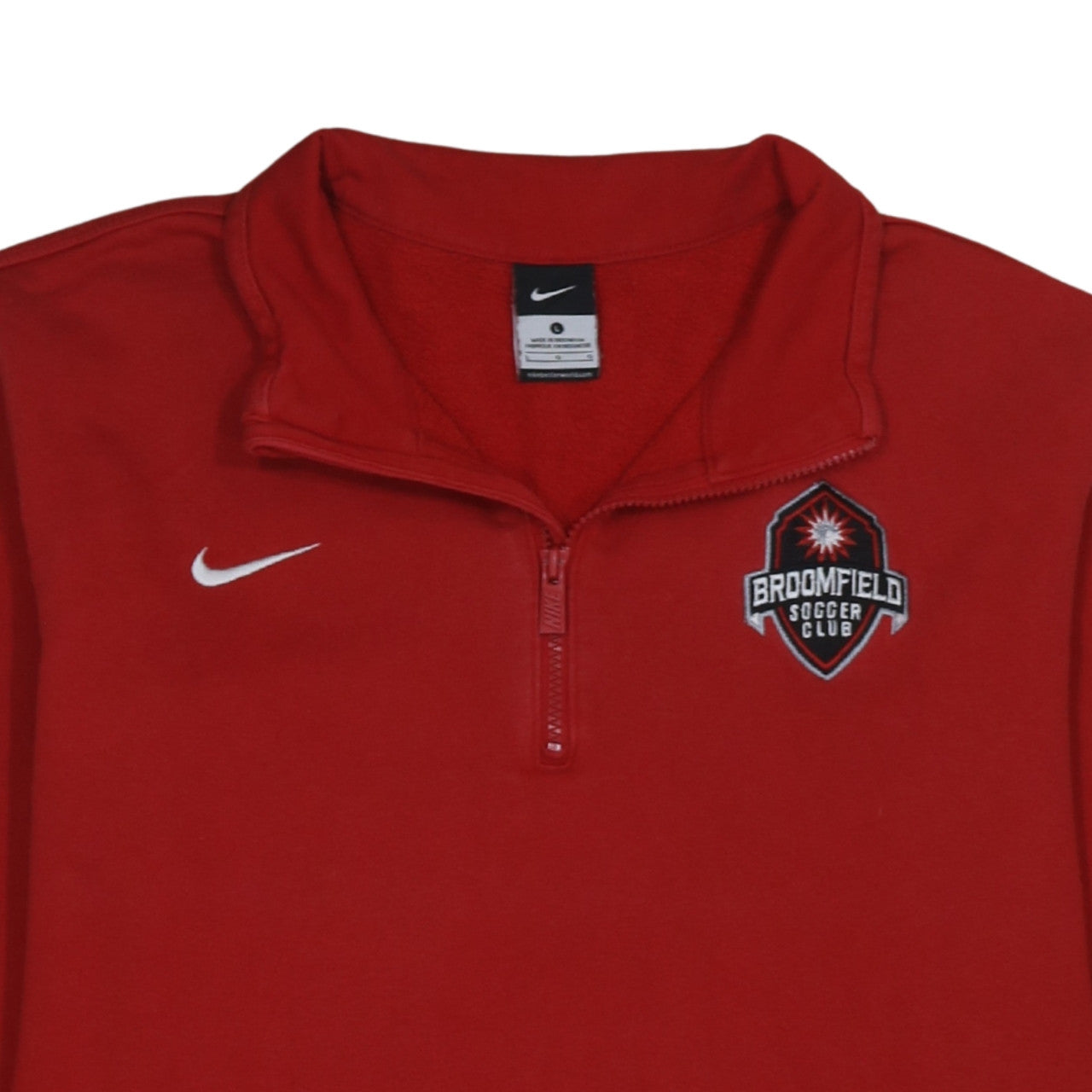 Mens UK Size L Nike Red 1/4 Zip Sweatshirt