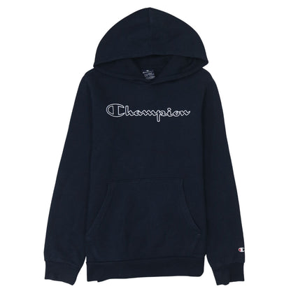 Champion Boys Black Pullover Hoodie XL 13-14 Years Fleece Logo Sweatshirt