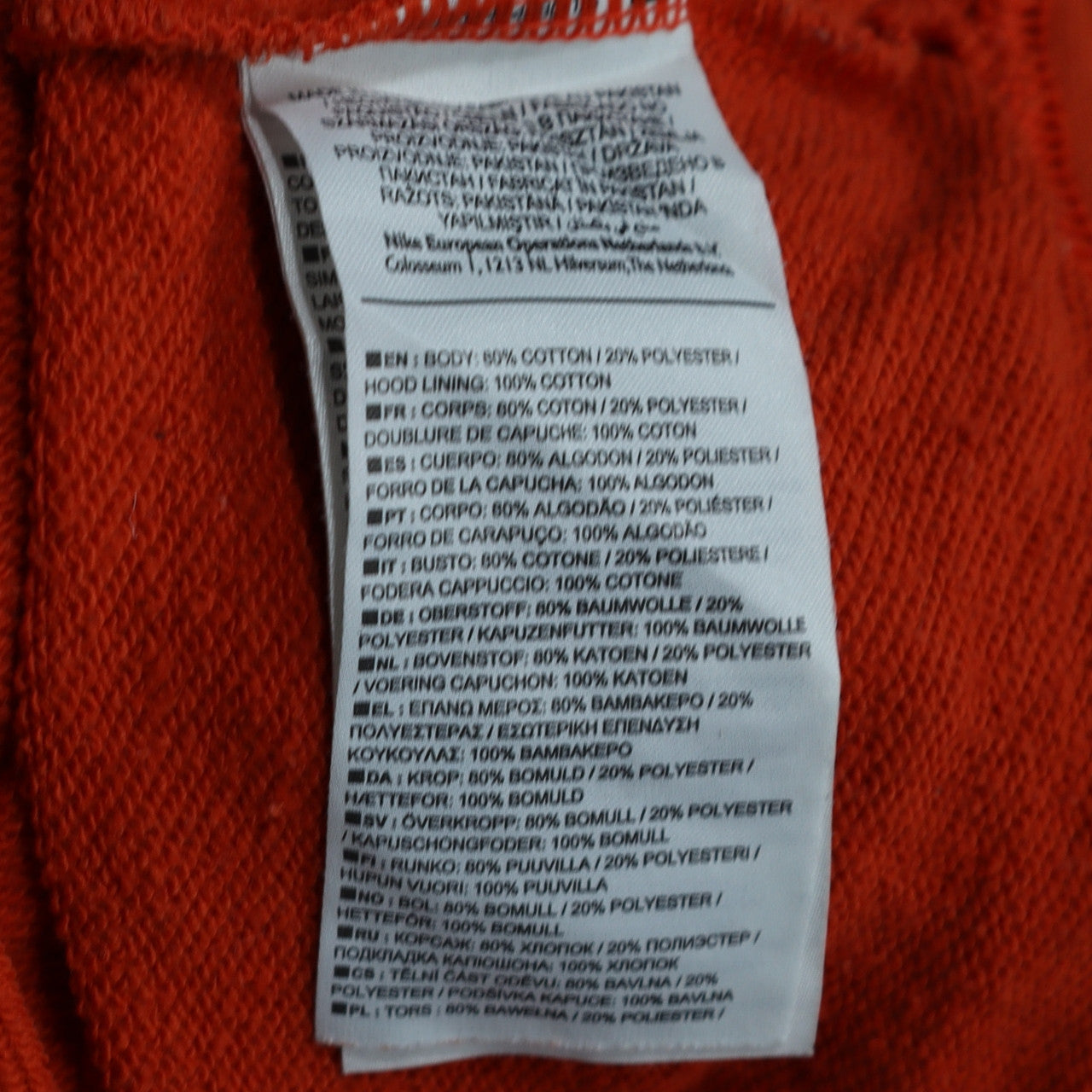Mens UK Size M Nike Orange Pullover Hoodie