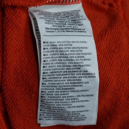 Mens UK Size M Nike Orange Pullover Hoodie