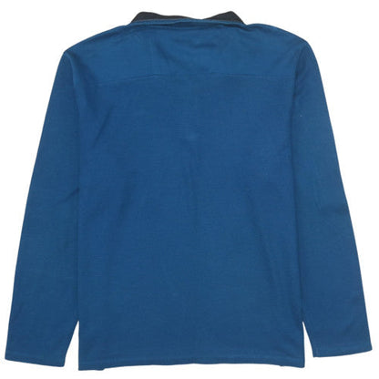 Mens UK Size XL Calvin Klein Blue Henley Sweatshirt