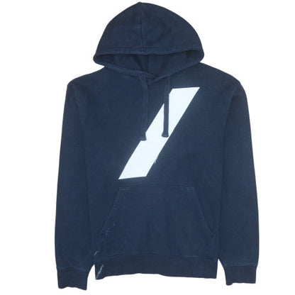 Mens UK Size L Russell Europe Blue Pullover Hoodie