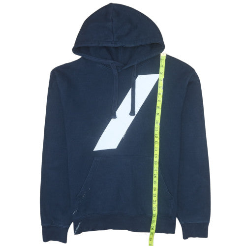 Mens UK Size L Russell Europe Blue Pullover Hoodie