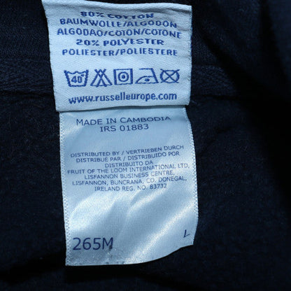 Mens UK Size L Russell Europe Blue Pullover Hoodie