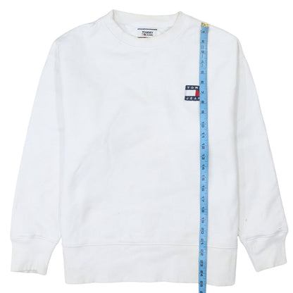 Mens UK Size M Tommy Jeans White Pullover Sweatshirt