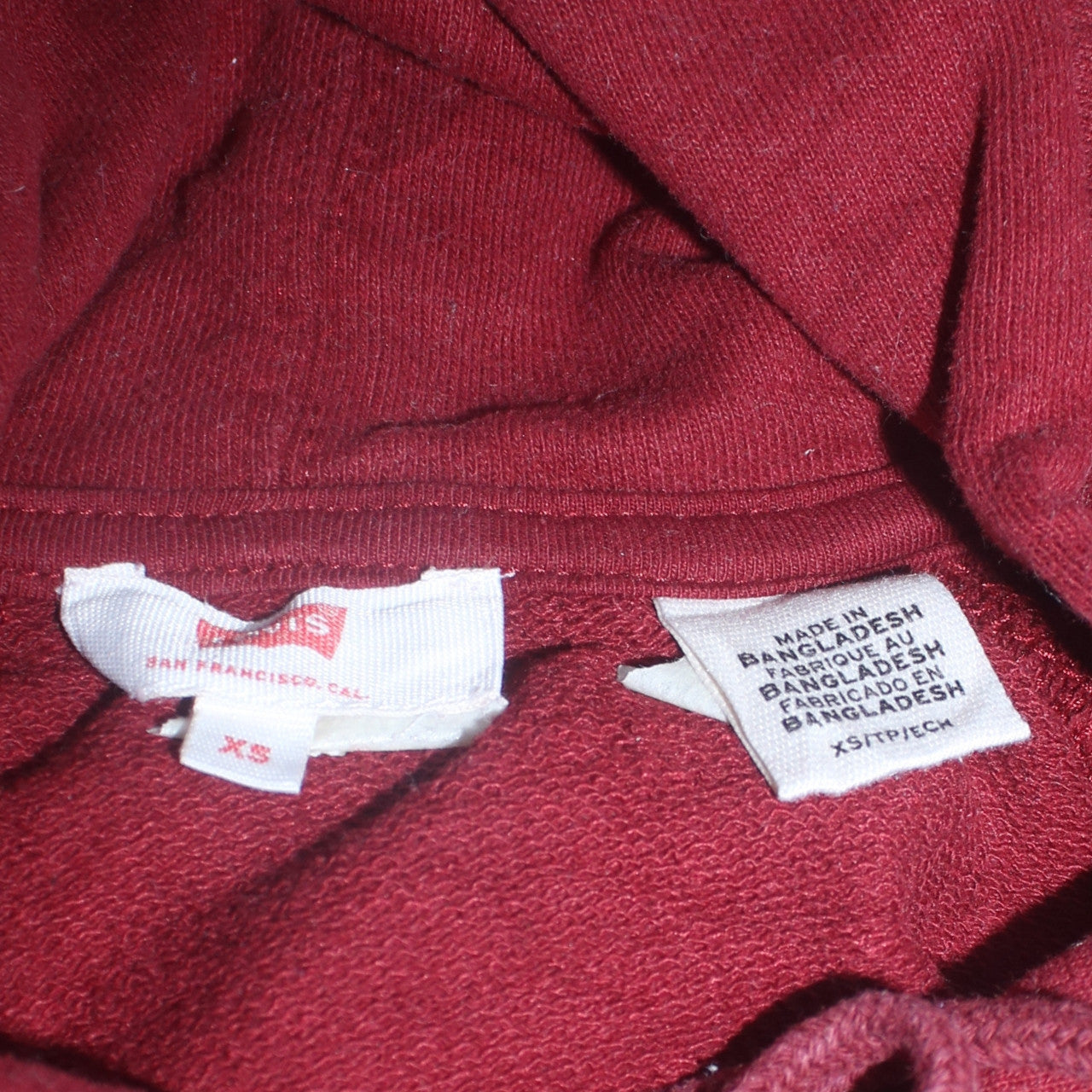 Womens UK Size XS Levi's Red Pullover Hoodie