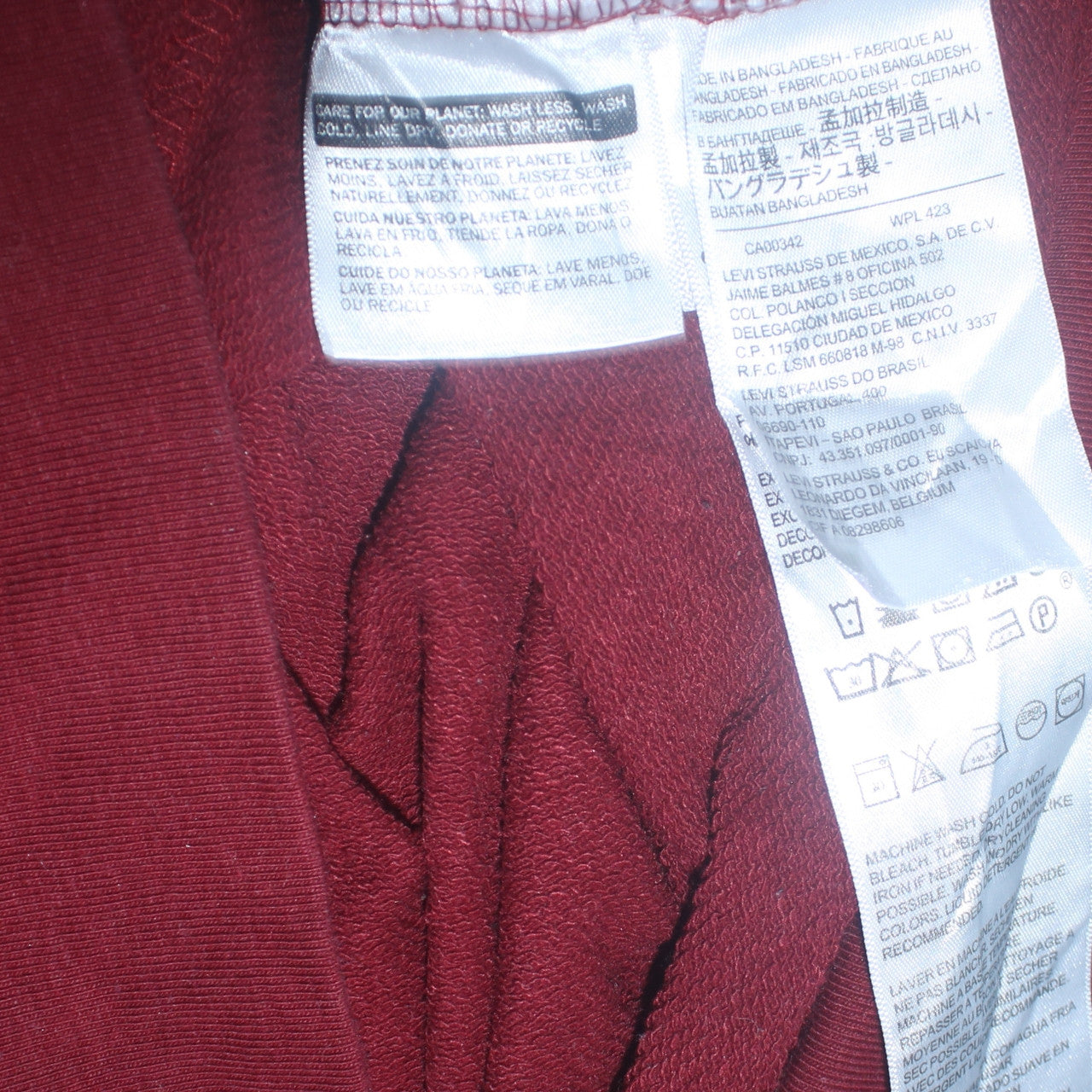 Womens UK Size XS Levi's Red Pullover Hoodie