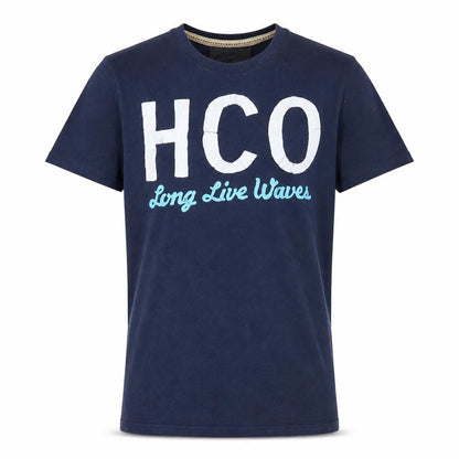 Hollister Men's Blue Graphic Logo T-Shirt Medium Casual Cotton