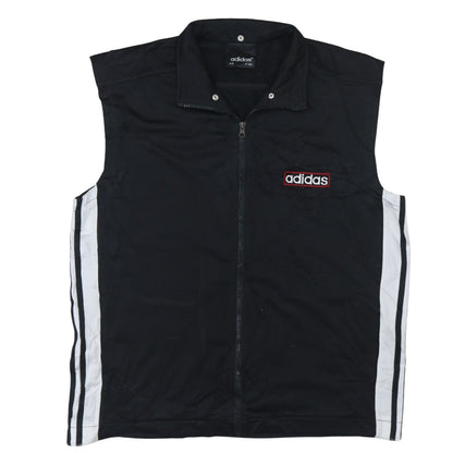 adidas Mens Black L Sports Waistcoat Bodywarmer Logo Zip Vest