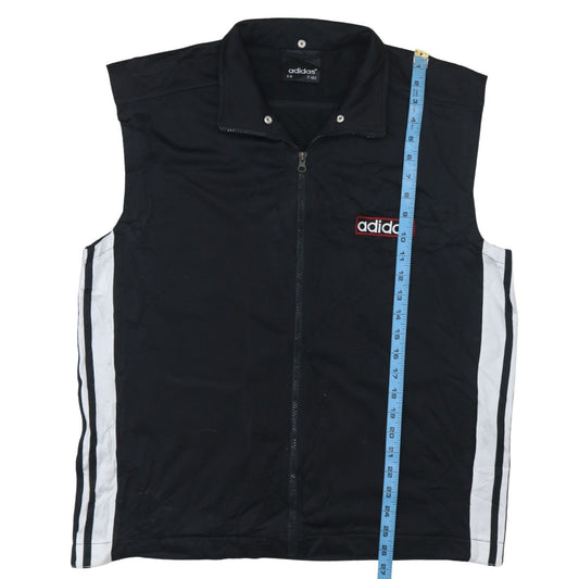 adidas Mens Black L Sports Waistcoat Bodywarmer Logo Zip Vest