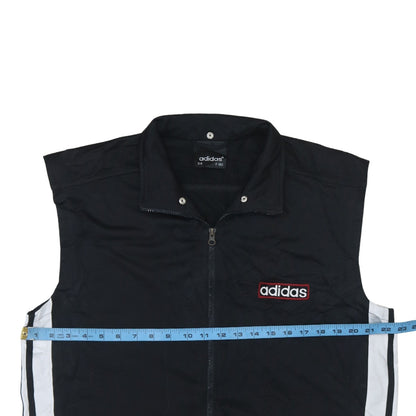 adidas Mens Black L Sports Waistcoat Bodywarmer Logo Zip Vest