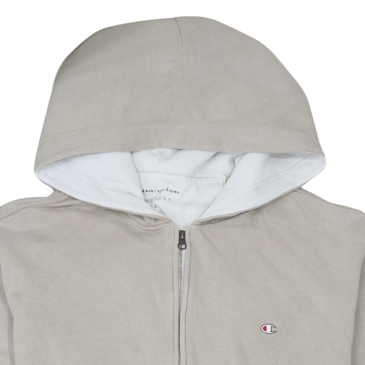 Mens UK Size M Champion Beige Full Zip Hoodie
