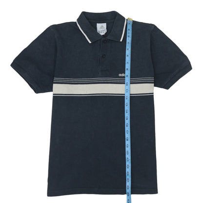 Adidas Men's Blue Striped Polo Shirt Size M Regular Fit