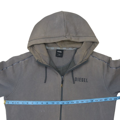 Mens UK Size L Diesel Grey Full Zip Hoodie