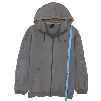 Mens UK Size L Diesel Grey Full Zip Hoodie