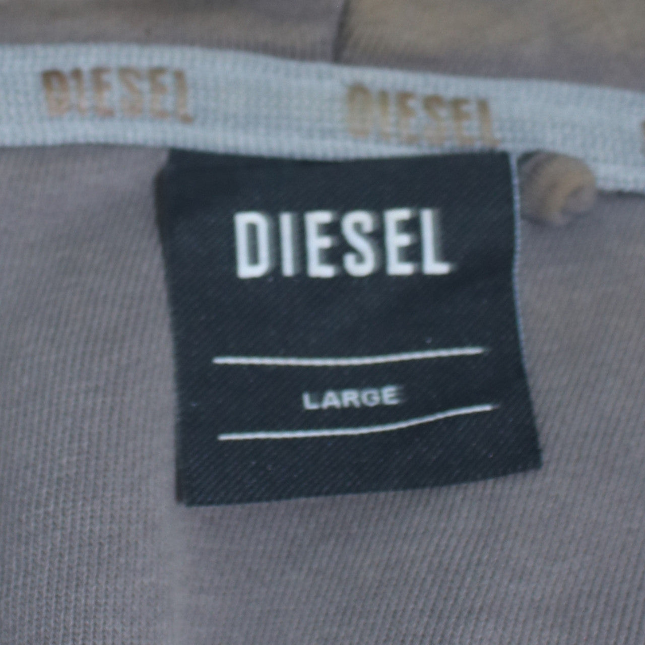 Mens UK Size L Diesel Grey Full Zip Hoodie