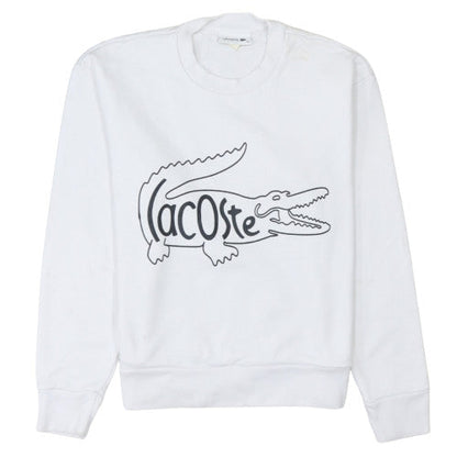 Womens UK Size 10 Lacoste White Pullover Sweatshirt