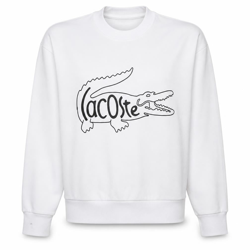 Womens UK Size 10 Lacoste White Pullover Sweatshirt