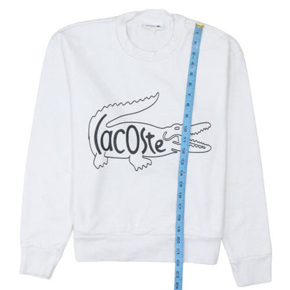 Womens UK Size 10 Lacoste White Pullover Sweatshirt