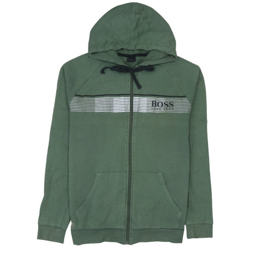 Mens UK Size M HUGO BOSS Green Full Zip Hoodie