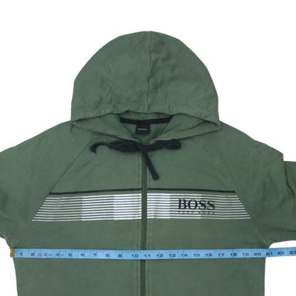 Mens UK Size M HUGO BOSS Green Full Zip Hoodie