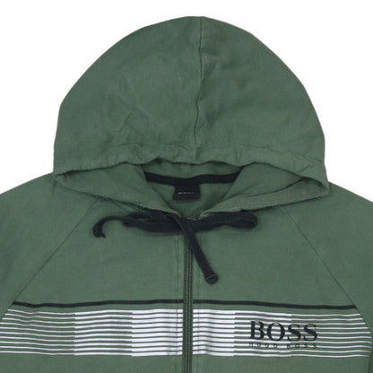 Mens UK Size M HUGO BOSS Green Full Zip Hoodie