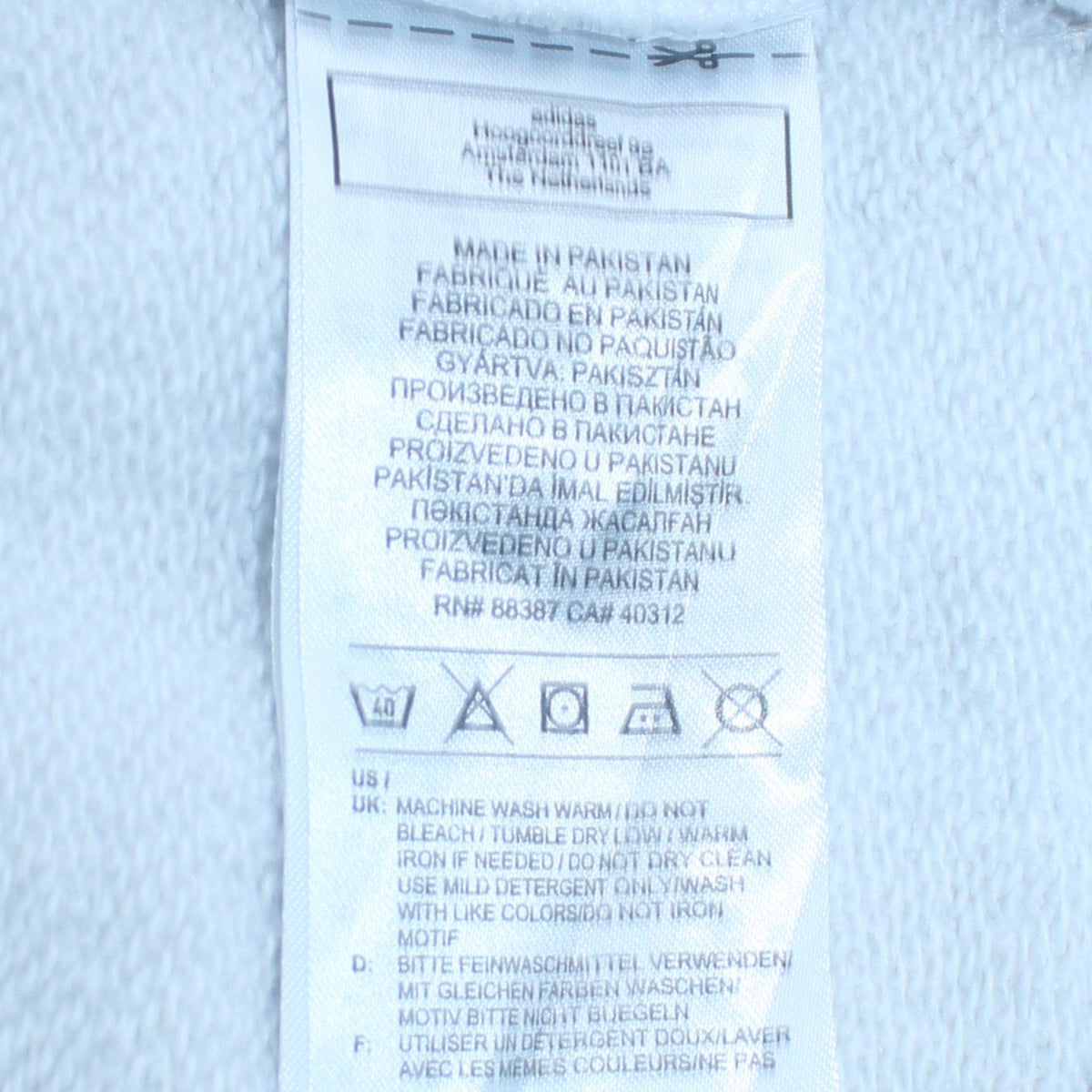 Mens UK Size S adidas White Pullover Sweatshirt