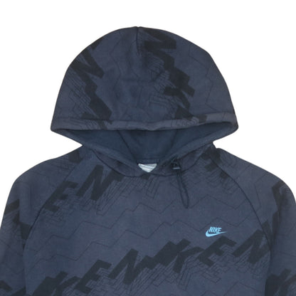 Mens UK Size L Nike Blue Pullover Hoodie